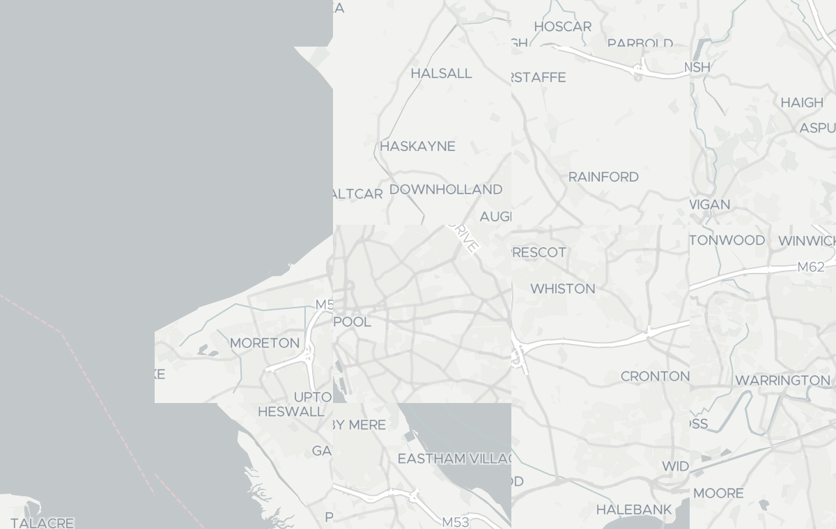Dark map of liverpool showing where MAV Reality delivers AV and video conferencing